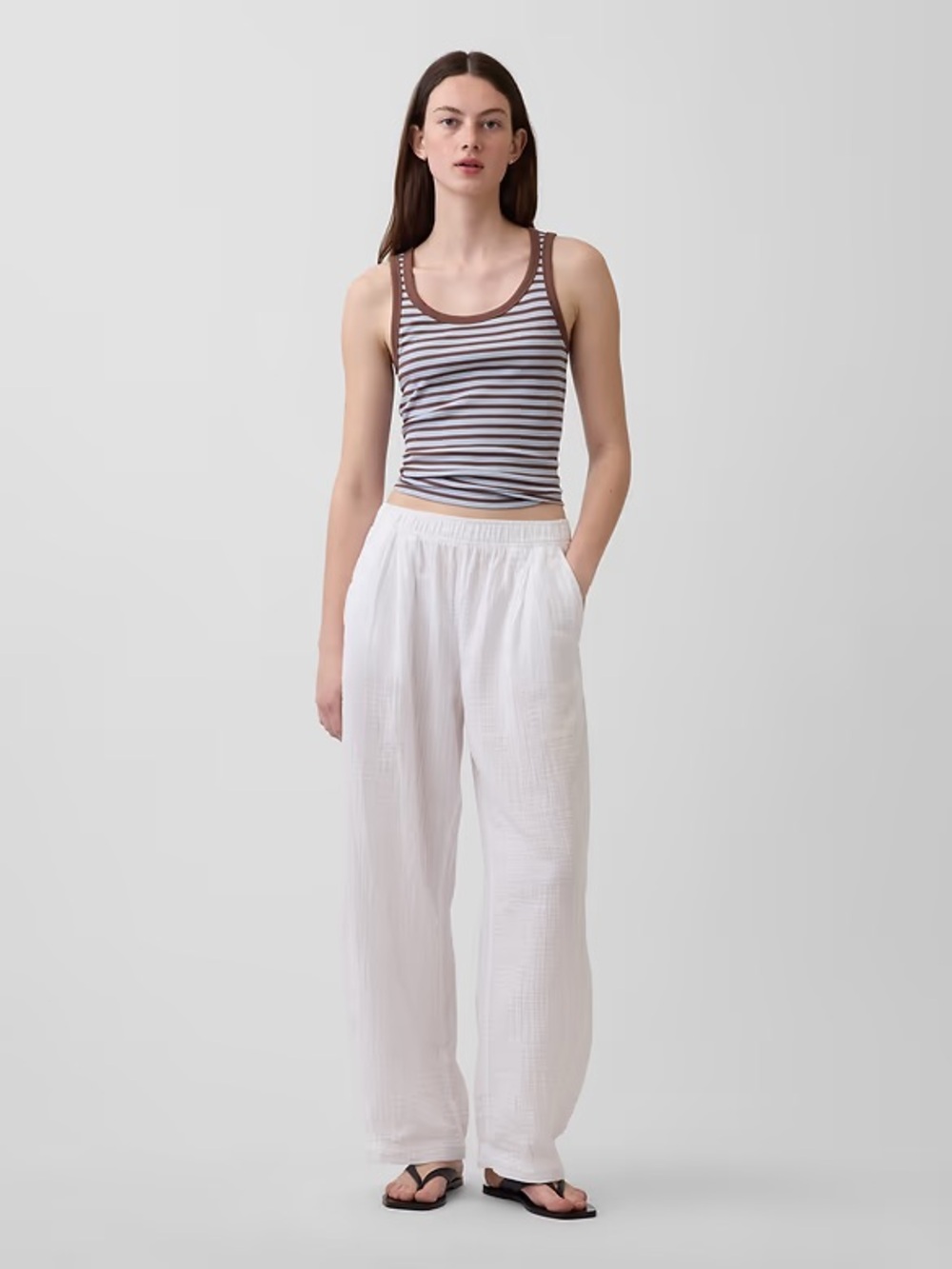 Gap Cotton Gauze Easy Barrel Pants NWT